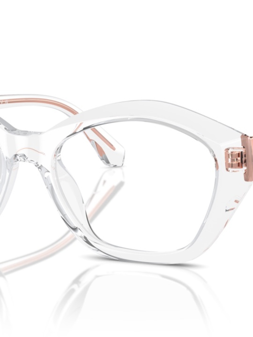 Clear Frame Women's Eyeglasses with Rose Gold Accents